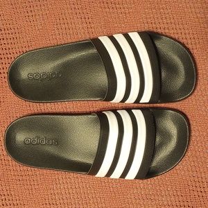 Men's Adidas slides size 10, Like New